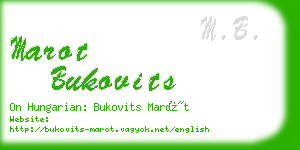 marot bukovits business card